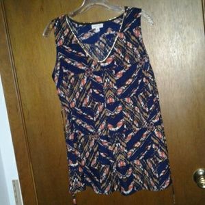 A Pea in the Pod Maternity Shirt Small Blue Tan